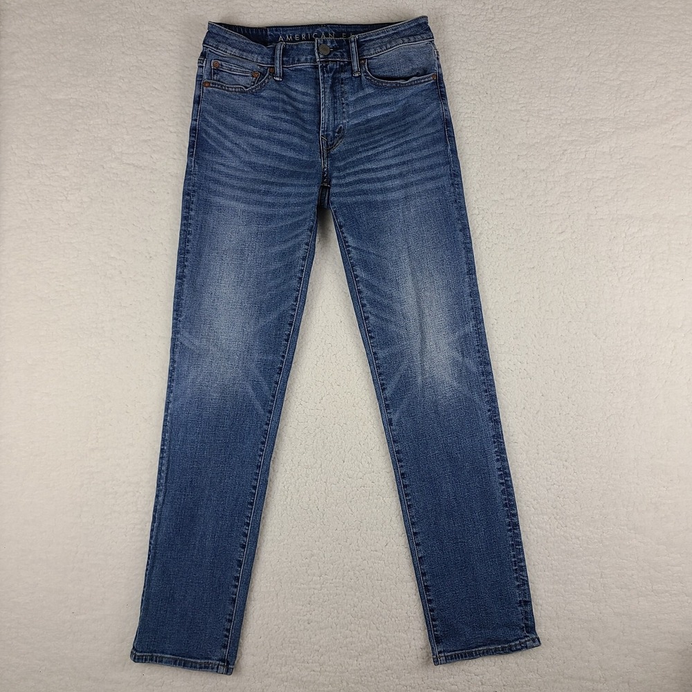American Eagle Jeans Mens 29 x‎ 32 Slim Straight Airflex + Blue Medium Wash